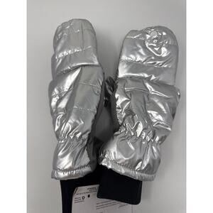 New Isotoner Women's L/XL Repels Rain Snow Gloves Mittens Touch Screen Silver